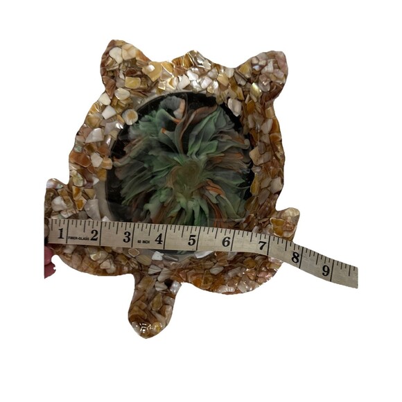 Epoxy Resin Turtle Jewelry Or Trinket Holder With Shells And  Bloom In Center - Picture 12 of 14